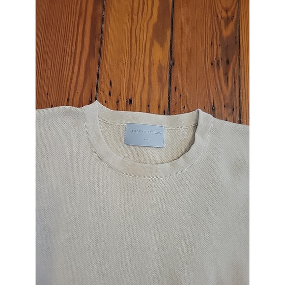 Modern Citizen Womens L Nara Tie Front Knit Sweater Oatmeal Cozy Elevated - Picture 6 of 9